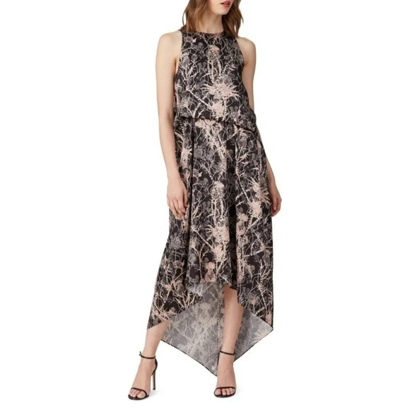 NWT Cedric Charlier Abstract Print High Low Dress-sz 4 - Picture 1 of 13